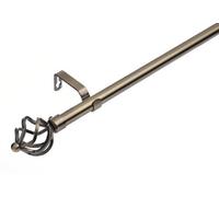 Lister Cartwright 19 mm Extendable Metal Curtain Poles, Antique Brass (Cage Finials, 70 - 120 Cm)