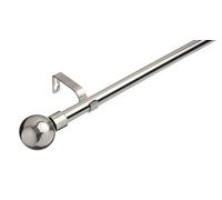 Lister Cartwright 19 mm Extendable Metal Curtain Poles, Brushed Steel (Ball Finials, 120 - 210 Cm)