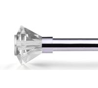 Lister Cartwright 19mm Adjustable Telescopic Extendable Metal Curtain Pole Set with Celestial Cut Clear Diamond Finial Easy fit to Outdoor, Bedroom, Living Room (210 X 320 cm, Polished Chrome)