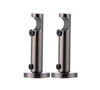 Lister Cartwright 19mm Curtain Pole Brackets with Adjustable Screws Metal Finish (Pack of 2) -Black Nickel(Barrel Bracket)