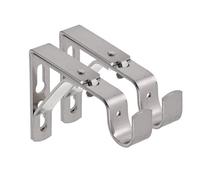 Lister Cartwright 19mm Curtain Pole Brackets with Adjustable Screws Metal Finish (Pack of 2) -Brushed Steel(Extendable Bracket)