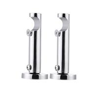 Lister Cartwright 19mm Curtain Pole Brackets with Adjustable Screws Metal Finish (Pack of 2) -Chrome(Barrel Bracket)