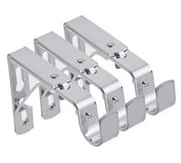 Lister Cartwright 19mm Curtain Pole Brackets with Adjustable Screws Metal Finish (Pack of 3) -Chrome(Extendable Bracket)