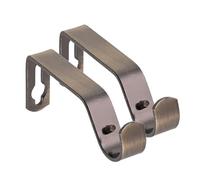 Lister Cartwright 19mm Curtain Pole Ends Brackets with Adjustable Screws Metal Finish (Pack of 2)