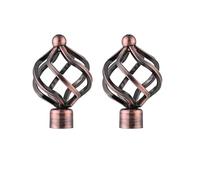 Lister Cartwright 19mm Curtain Pole Ends Finials Pack of 2 Adjustable Screws Available in Colours Antique Copper (Metal Cage Finials)