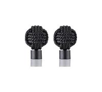 Lister Cartwright 19mm Curtain Pole Ends Finials Pack of 2 Adjustable Screws Available in Colours Gun Metal (Metal Knotted Finials)