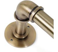 Lister Cartwright 25mm Antique Brass Industrial Pipe Eyelet Fixed Curtain Pole Heavy Duty Metal Curtain Rod(240 Cm)