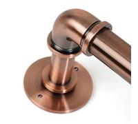 Lister Cartwright 25mm Antique Copper Industrial Pipe Eyelet Curtain Pole Heavy Duty Metal Curtain Rod - Wall or Ceiling Mounted Curtain Rail - Vintage Pipe Style for Living Room, Bedroom(240 cm)