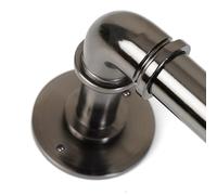 Lister Cartwright 25mm Black Nickle Industrial Pipe Extendable Eyelet Curtain Pole Heavy Duty Metal Curtain Rod - Wall or Ceiling Mounted- Vintage Pipe Style for Living Room, Bedroom(120-210 cm)