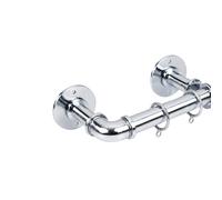 Lister Cartwright 25mm Chrome Industrial Pipe Extendable Curtain Pole Heavy Duty Metal Curtain Rod with Rings - Wall or Ceiling Mounted- Vintage Pipe Style for Living Room, Bedroom(120-320 cm)