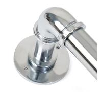 Lister Cartwright 25mm Chrome Industrial Pipe Extendable Eyelet Curtain Pole Heavy Duty Metal Curtain Rod - Wall or Ceiling Mounted- Vintage Pipe Style for Living Room, Bedroom(120-320 cm)