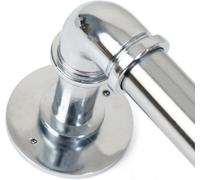 Lister Cartwright 25mm Chrome Industrial Pipe Eyelet Fixed Curtain Pole Heavy Duty Metal Curtain Rod(120 Cm)