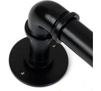 Lister Cartwright 25mm Obsidian Black Industrial Pipe Eyelet Fixed Curtain Pole Heavy Duty Metal Curtain Rod(120 Cm)