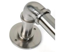 Lister Cartwright 25mm Polished Steel Industrial Pipe Extendable Eyelet Curtain Pole Heavy Duty Metal Curtain Rod - Wall or Ceiling Mounted- Vintage Pipe Style for Living Room, Bedroom(120-320 cm)