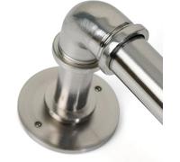 Lister Cartwright 25mm Polished Steel Industrial Pipe Eyelet Fixed Curtain Pole Heavy Duty Metal Curtain Rod(120 Cm)