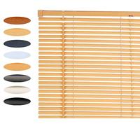 Lister Cartwright 25mm PVC Venetian Blinds for Windows - Trimmable, Easy Fit Curtains, Child Safe - Durable Home & Office Blind(Light Wood Textured, 145 cm Width x 160H cm)