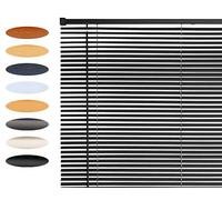 Lister Cartwright 25mm PVC Venetian Blinds for Windows - Trimmable, Easy Fit Curtains, Child Safe - Durable Home & Office Blind(Dark Grey, 115 cm Width x 160H cm)