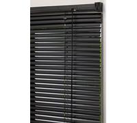 Lister Cartwright 25mm PVC Venetian Blinds Windows Blind Easy Fit Child Safety Included (Black, 90 cm Width x 160 cm Drop)