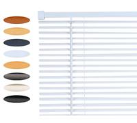 Lister Cartwright 25mm PVC Venetian Blinds Windows Blind Easy Fit Child Safety Included (White Textured, 117 cm Width x 160 cm Drop)