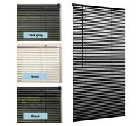 Lister Cartwright 25mm Pvc Venetian Blinds Windows Easy Fit Child Safety Included (Black, 90 Cm Width X 160 Cm Drop)