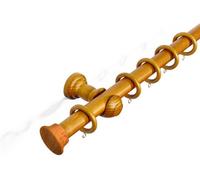 Lister Cartwright 28 mm Wooden Curtain Poles Fixed Length (Aged Oak Stopper, 240 Cm)
