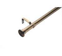 Lister Cartwright 28mm Antique Brass Extendable Metal Curtain Pole Set With Disc Stopper Finial (70- 120 Cm)