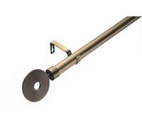 Lister Cartwright 28mm Antique Brass Extendable Metal Curtain Pole Set With Horologue Finial (210 - 320 Cm)