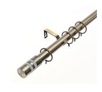 Lister Cartwright 28mm Antique Brass Fixed Metal Curtain Pole Set With Diamante Stripe Finial(240 Cm)
