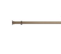 Lister Cartwright 28mm Antique Brass Fixed Metal Curtain Pole Set with Disc Stopper Finial Voile Easy fit to Outdoor, Bedroom, Living Room (150 cm)