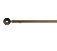Lister Cartwright 28mm Antique Brass Fixed Metal Curtain Pole Set with Horologue Finial Voile Easy fit to Outdoor, Bedroom, Living Room (120 cm)