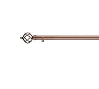 Lister Cartwright 28mm Antique Copper Fixed Metal Curtain Pole Set With Cage Finial (240 Cm)