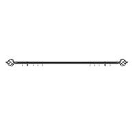 Lister Cartwright 28mm Black Nickle Fixed Metal Curtain Pole Set Rings with Cage Finial Voile Easy fit to Outdoor, Bedroom, Living Room (200 cm)