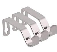 Lister Cartwright 28mm Curtain Pole Ends Metal Brackets with Adjustable Screws Brushed Steel(Pack of 3)