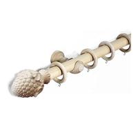 Lister Cartwright 33 mm Ash Artichoke Ball Wood Curtain Poles Fixed Length Premium Quality Curtain Pole Wooden Beautiful Design Rubber Wooden Finials, Ash (Artichoke) 200 cm
