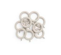 Lister Cartwright 33 mm Ribbed Ball Fixed Length Wood Curtain Poles Premium Quality Antique White Rings 10 Pack