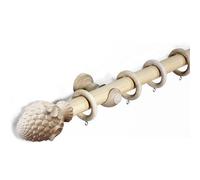 Lister Cartwright 33 mm Wood Curtain Poles Fixed Length Rubber Wooden Finials, Ash (Artichoke) 200 Cm