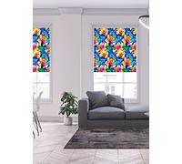 Lister Cartwright Azalea Floral Blackout Roller Blinds Polyester Windows Blind Easy Fit Child Safety Included Made to Measure(White, 90 cm Width x 140 cm Drop)