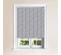 Lister Cartwright Beanstalk Leaf Patterned Roller Blinds - (180 x 140 cm) Easy to Fit Roller Blinds For Kitchen Bathroom and Bedroom Windows With Child Safety Included Made to Measure- Grey