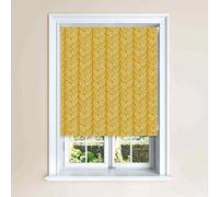 Lister Cartwright Beanstalk Leaf Patterned Roller Blinds - (60 x 140 cm) Easy to Fit Roller Blinds For Kitchen Bathroom and Bedroom Windows With Child Safety Included Made to Measure- Saffron