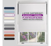 Lister Cartwright Blackout Plain Roller Blinds Windows Blind Child Safety Included (Cream, 180 Cm Width X 160 Cm Drop)