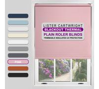 Lister Cartwright Blackout Plain Roller Blinds Windows Blind Child Safety Included (Pink, 180 Cm Width X 160 Cm Drop)