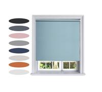 Lister Cartwright Blackout Plain Roller Blinds Windows Blind Easy Fit Child Safety Included (Blue, 150 cm Width x 160 cm Drop)