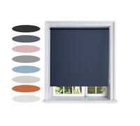 Lister Cartwright Blackout Plain Roller Blinds Windows Blind Easy Fit Child Safety Included (Navy, 150 cm Width x 160 cm Drop)