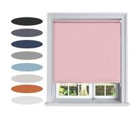 Lister Cartwright Blackout Plain Roller Blinds Windows Blind Easy Fit Child Safety Included (Pink, 180 cm Width x 160 cm Drop)