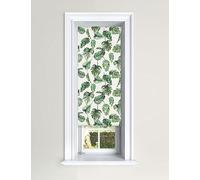 Lister Cartwright Blackout Roller Blinds Windows Child Safety Cut To Size Fitting Included Beautiful Design, Tropical Leaves 60 x 140 cm