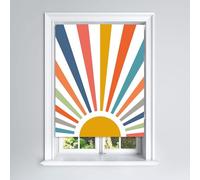Lister Cartwright Blackout Roller Blinds Windows Child Safety Fitting Included Beautiful Design, Painted Sun 120 x 160 cm