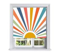 Lister Cartwright Blackout Roller Blinds Windows Child Safety Fitting Included Beautiful Design, Painted Sun 150 x 160 cm