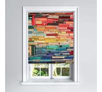 Lister Cartwright Books Design Blackout Roller Blinds Windows Child Safety Cut To Size Fitting Included Beautiful Design Made to Measure, 120 x 140 cm