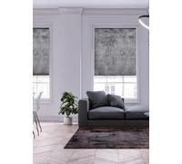Lister Cartwright Crushed Velvet Roller Blinds for Windows - Charcoal (180 x165 cm) - Easy Fit, Cut to Size, Thermal Insulated, Modern Window Blind with Child Safety Fixing