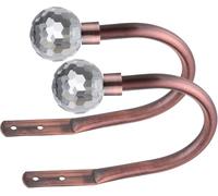 Lister Cartwright Curtain Hold Backs 2 x Metal Curtain Holdback Decorative Drapery All Fixing Inc (Antique Copper, Crystal Clear)